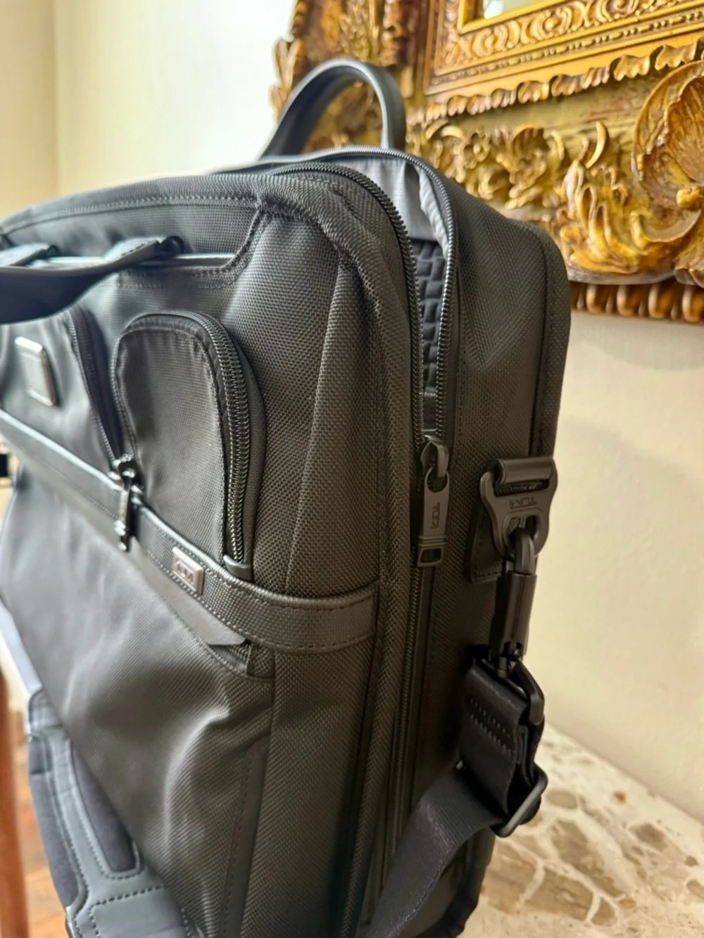 Tumi Black Nylon Laptop Briefcase with Dual Handles